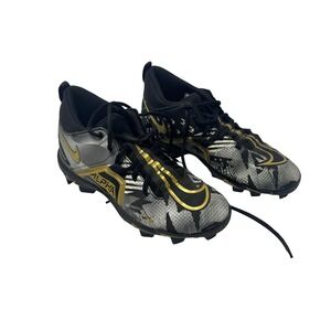Nike Alpha Football Cleats Shoes Youth Size 5.5Y Black White Gold‎ CV0585-001